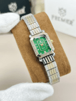 Crystal Encrusted Octagonal Bracelet Watch With Shimmering Dial