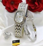 Luxe Oval Face Jewelry Watch Set With Matching Accessories - Image 2