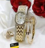 Luxe Oval Face Jewelry Watch Set With Matching Accessories - Image 5