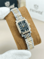 Crystal Encrusted Octagonal Bracelet Watch With Shimmering Dial