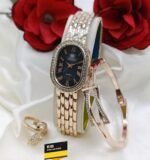 Luxe Oval Face Jewelry Watch Set With Matching Accessories