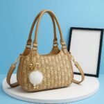 Elegant Monogram Pattern Shoulder Bag With Detachable Strap - Image 5