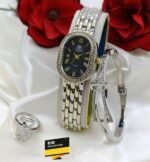 Luxe Oval Face Jewelry Watch Set With Matching Accessories - Image 3