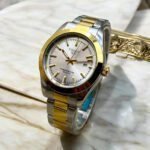 Premium Men's Watch With Sunray Dial And Dual Finish Bracelet