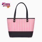 Stylish Striped Tote Bag with Matching Chain Shoulder Purse