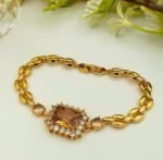 Luxe Emerald Cut Crystal Bracelet With Polished Chain