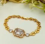 Luxe Emerald Cut Crystal Bracelet With Polished Chain