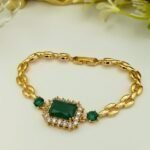 Luxe Emerald Cut Crystal Bracelet With Polished Chain