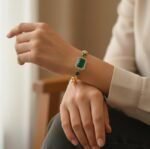 Luxe Emerald Cut Crystal Bracelet With Polished Chain