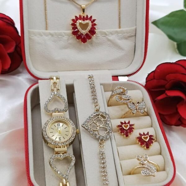 Premium Jewelry Gift Set With Elegant Watch & Accessories