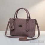 Woven Texture Structured Tote With Mini Pouch And Studded Accents