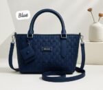 Woven Texture Structured Tote With Mini Pouch And Studded Accents