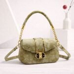 Marble Effect Vegan Leather Handbag With Arched Chain Handle - Image 2